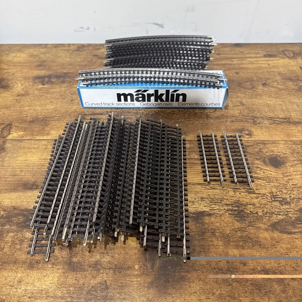 Marklin Curved And Straight K Track HO Scale AC 45 Pieces Misc Sizes